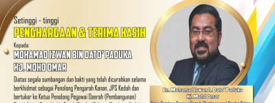 Setinggi-tinggi ucapan penghargaan dan terima kasih diucapkan kepada EN Mohamad Izwan bin Dato' Paduka Haji Mohd Omar